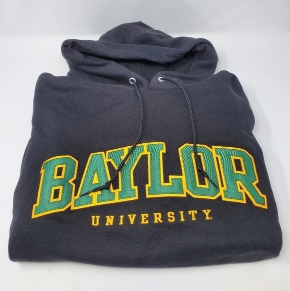 NWT CHAMPION BAYLOR UNIVERSITY BLACK HOODIE SWEATSHIRT UNISEX SMALL GREEN YELLOW - Picture 3 of 13